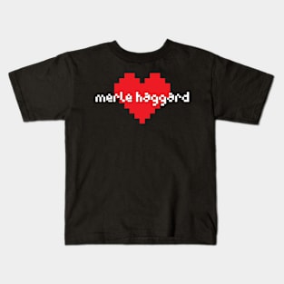 Merle haggard -> pixel art Kids T-Shirt